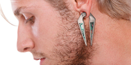 Abalone Inlaid On Both Sides Keyhole Ear Weight Hanger