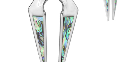 Abalone Inlaid On Both Sides Keyhole Ear Weight Hanger