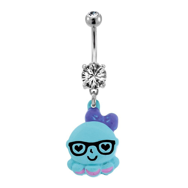 Fashion Navel Blue Octopus