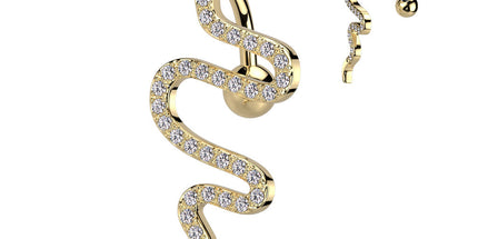 Top Drop Clear Crystal Jewelled Snake Navel