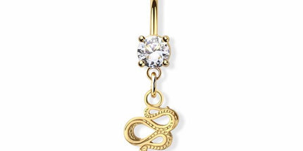 Snake dangle 316l surgical steel navel belly ring