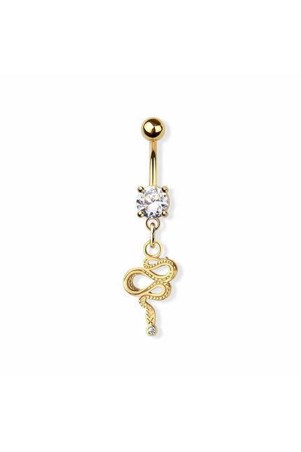 Snake dangle 316l surgical steel navel belly ring