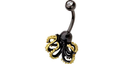 Kraken 316l surgical steel navel belly ring