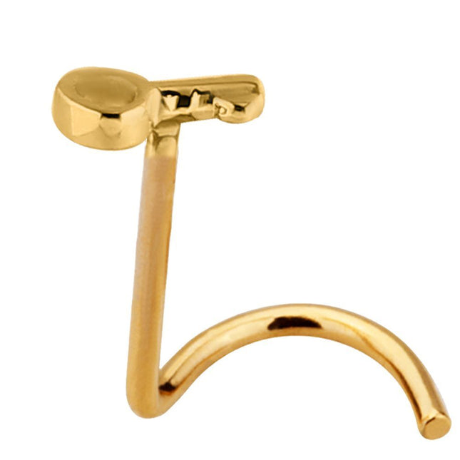 Bright Gold PVD Key Nose Stud