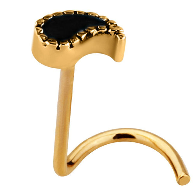 Bright Gold PVD Tear Nose Stud