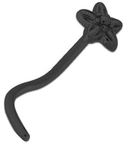 Black Steel PVD Flower Nose Stud