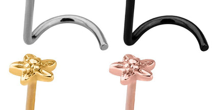 Steel Flower Nose Stud