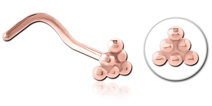 Triangle Cluster Nose Stud In Gold, Rose Gold, Silver & Black