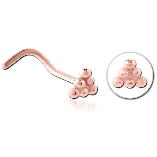 Triangle Cluster Nose Stud In Gold, Rose Gold, Silver & Black