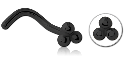 Triple Ball Cluster Nose Stud - In Gold, Silver, Gold & Rose Gold