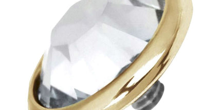 Titanium Zirconline Jewelled Disc for Internally Threaded Jewellery