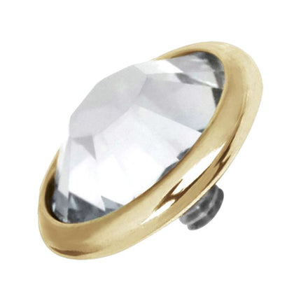 Titanium Zirconline Jewelled Disc for Internally Threaded Jewellery
