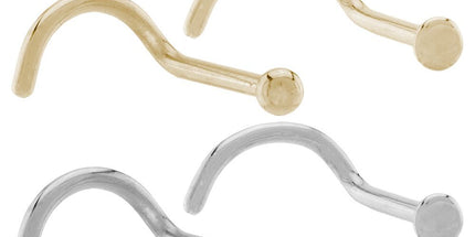 Gold Nose Stud Ball and Flat 9ct or 18ct White or Yellow Gold