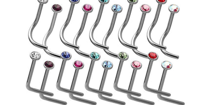 Cone Set Nose Stud Long Straight Stem