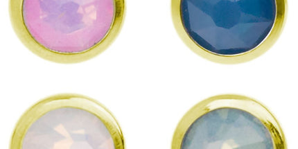 Gold Plated Internally Threaded Opalite Disc