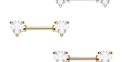 Jewelled Heart Nipple Bar