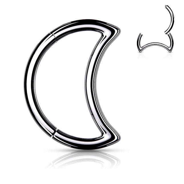 316L Surgical Steel Hinged Segment Hoop Ring With Beaded Ball Line Gold & Silver Colours