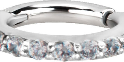 Surgical Steel Jewelled Hinged Segment Ring