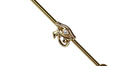 Horus eye with gem 316l surgical steel industrial barbell