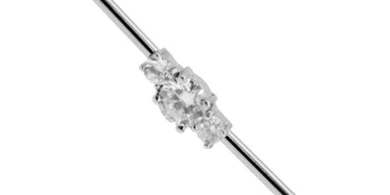 Prong Set Triple Gem Industrial Barbell