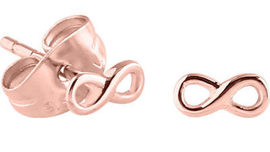 Infinity Ear Studs - Available in Silver, Gold & Rose Gold