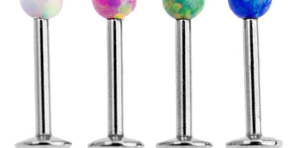 Surgical Steel Synthetic Opal Internally Threaded Labret