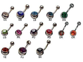 Steel Basicline Jewelled Navel Bananabells