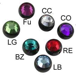 Titanium Blackline Jewelled Clip in Balls