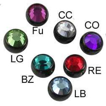 Titanium Blackline Jewelled Clip in Balls