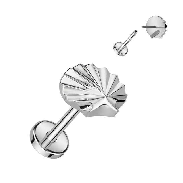 Titanium Threadless Push In Labret With Shell Top