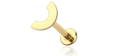 Gold plated curved bar top internally threaded 316l surgical steel labret/monroe/cartilage studs