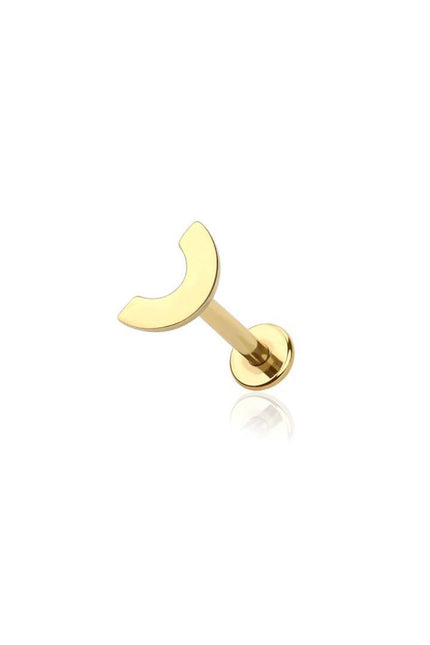 Gold plated curved bar top internally threaded 316l surgical steel labret/monroe/cartilage studs