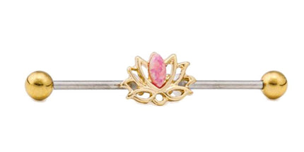 Gold Plated Lotus with Synthetic Opal Industrial