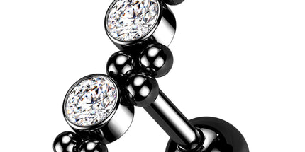 Steel Multi Bead Jewelled Cluster 04