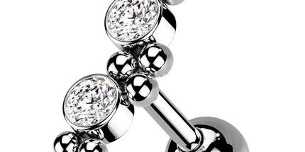 Steel Multi Bead Jewelled Cluster 04