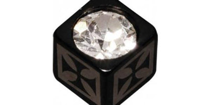 Steel Blackline Jewelled Lazer Cube Cross
