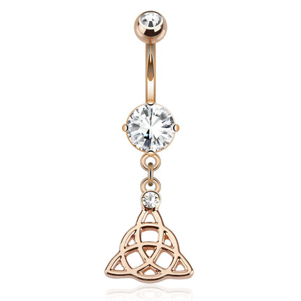 Celtic Knot Dangle Rose Gold Plated Plated Navel Ring
