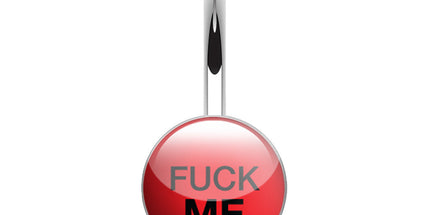 Surgical Stainless Steel Navel Naughty Text Logo