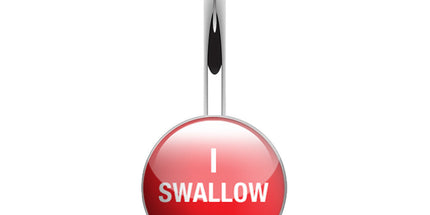 Surgical Stainless Steel Navel Naughty Text Logo
