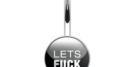 Surgical Stainless Steel Navel Naughty Text Logo