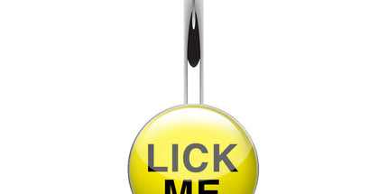 Surgical Stainless Steel Navel Naughty Text Logo