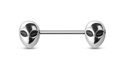 Alien face 316l surgical steel nipple bar