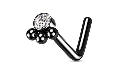 Beaded Ball Cluster Surgical Steel Nose Stud