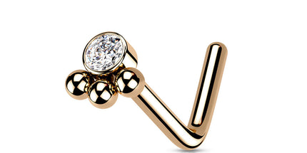 Beaded Ball Cluster Surgical Steel Nose Stud
