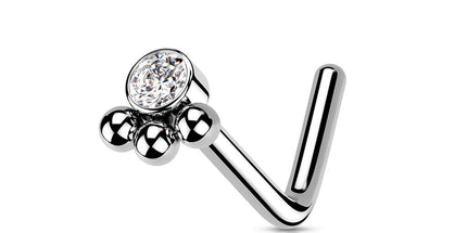 Beaded Ball Cluster Surgical Steel Nose Stud