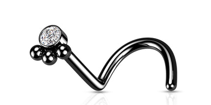 Beaded Ball Cluster Surgical Steel Nose Stud