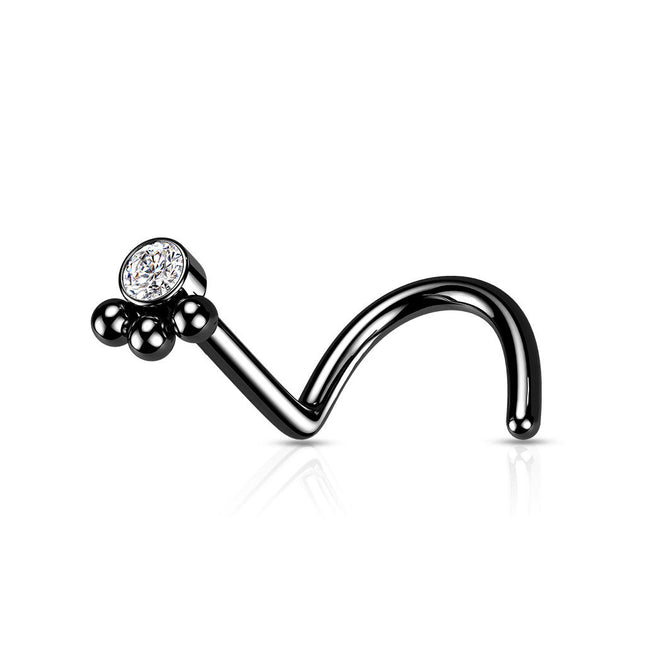 Beaded Ball Cluster Surgical Steel Nose Stud