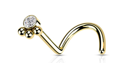 Beaded Ball Cluster Surgical Steel Nose Stud