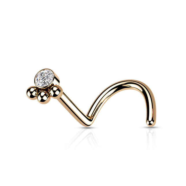 Beaded Ball Cluster Surgical Steel Nose Stud