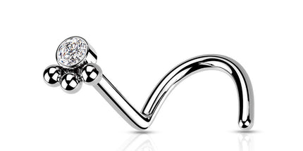 Beaded Ball Cluster Surgical Steel Nose Stud